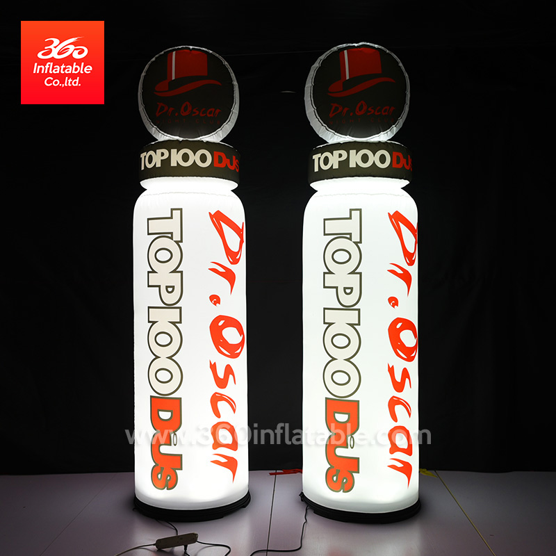 Publicidad inflable de la lámpara del tubo del LED de las lámparas de la forma del barril del logotipo de encargo
