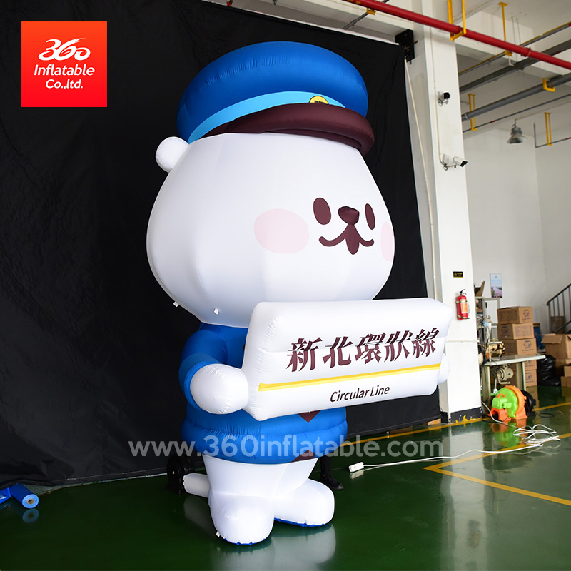 Dibujos animados de oso blanco inflable gigante de personajes de película bonitos inflables publicitarios personalizados para decoración publicitaria