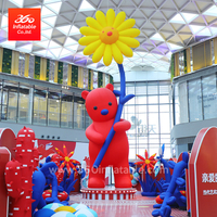 China famoso creador de personajes de dibujos animados enorme oso inflables ZhangZhanZhan publicidad inflable oso rojo personalizado