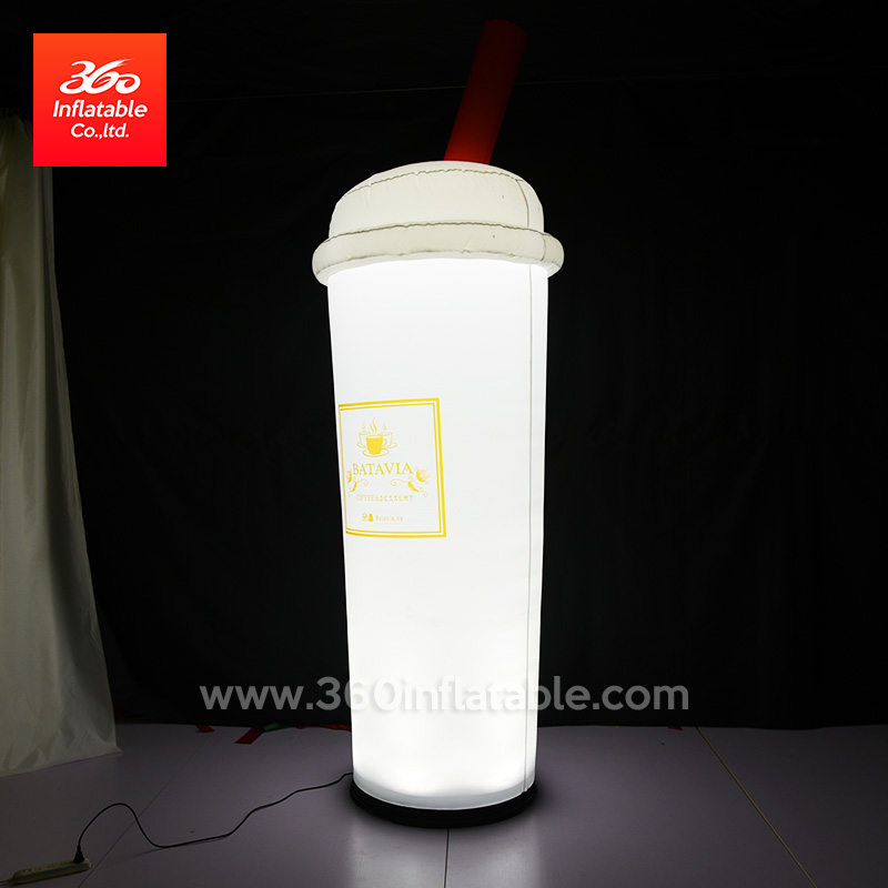 Botella de bebida de jugo de cubo inflable gigante al aire libre / Promoción publicitaria Modelo de botella de bebida led inflable para la venta