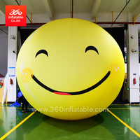 Globo inflable de diseño de publicidad exterior LED para la venta Globo inflable gigante personalizado con cara de sonrisa para decoración de centros comerciales