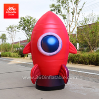 Inflables inflables personalizados de publicidad de dibujos animados de cohetes