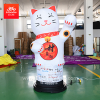 Farola inflable personalizada vendedora caliente del gato de la historieta con el LED para el precio de fábrica de la publicidad de la promoción