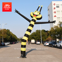 Bailarina de aire de abeja inflable publicitaria / bailarina de cielo con soplador, tubo inflable para hombre, logotipo de impresión gratis, bailarines de aire