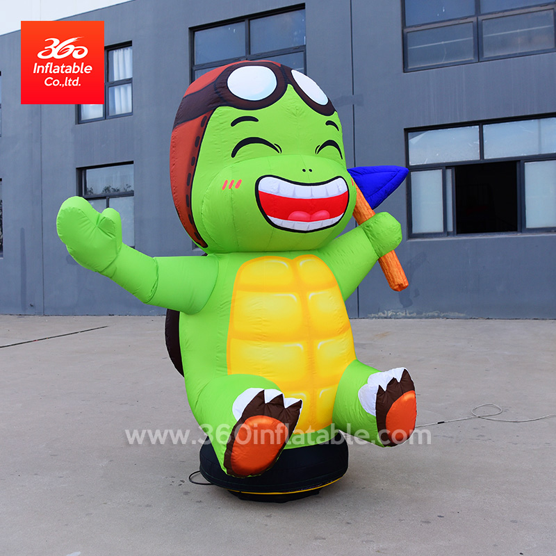 China WenZhou 360 fabricante de inflables precio de fábrica de la lámpara de dibujos animados de tortuga inflable de alta calidad que hace publicidad de los inflables