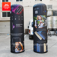 Logotipo personalizado y lámparas de impresión de alta calidad Excelente fabricante de inflables 360 Barril de lámpara inflable de 2 m de altura