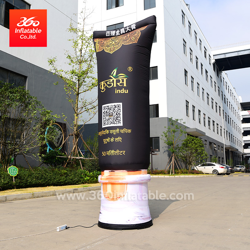 Lámpara LED inflable personalizada con logotipo publicitario, lámpara de tubo de barril, inflables personalizados