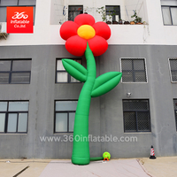 Flor roja inflable personalizada del árbol verde personalizar