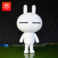 Aduana inflable móvil simple del traje del personaje de dibujos animados del color blanco
