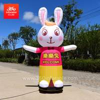 La publicidad exterior da la bienvenida a los bailarines de aire Publicidad bailarina de aire inflable Bailarina de aire de conejo de dibujos animados de animales personalizados